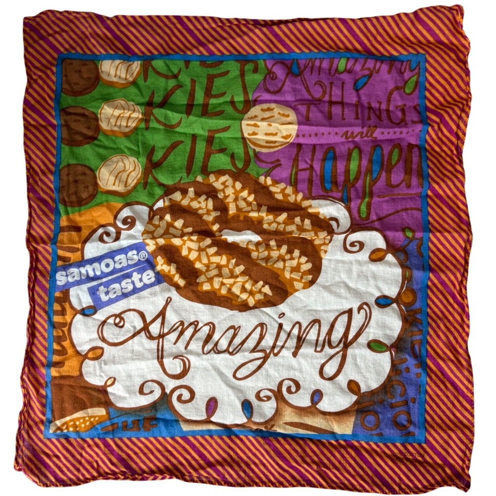 Girl Scout Cookies Scarf Amazing Things Will Happen Kids Fashion 18 x 18" Cotton